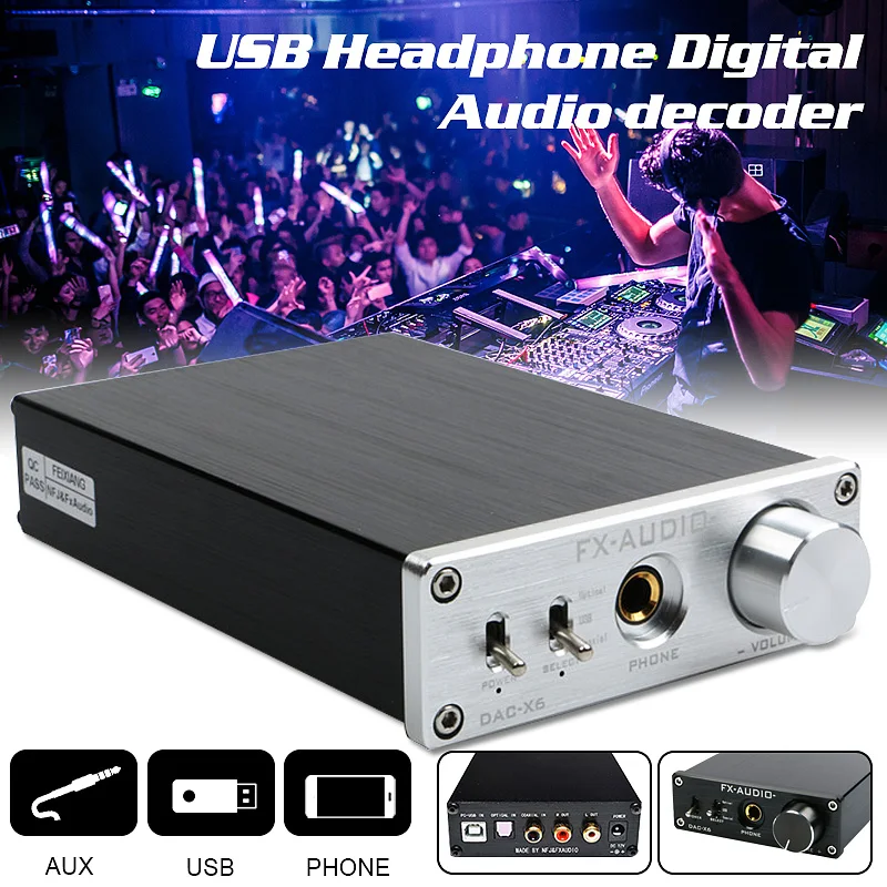 FX Audio DAC X6 Fever HiFi аудио декодер усилитель для наушников оптический коаксиальный USB