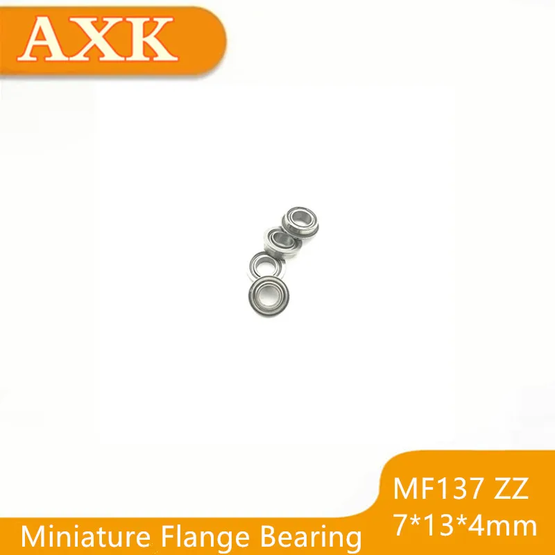 2021 Top Fashion 10pcs/lot Mf137zz Mf137 Zz 7x13x4mm Miniature Flange Bearing Thin Wall Deep Groove Ball Radial Brand New