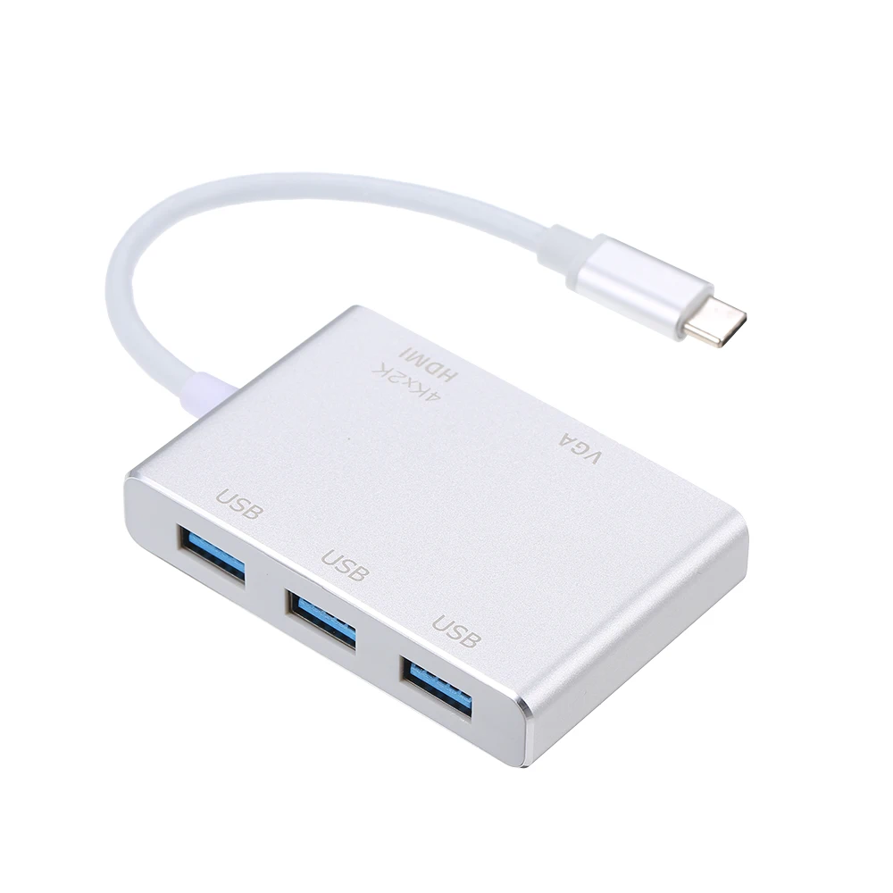 Адаптер USB C Type HD VGA 5 в 1 конвертер для Apple Macbook Google Chromebook ноутбука|Компьютерные