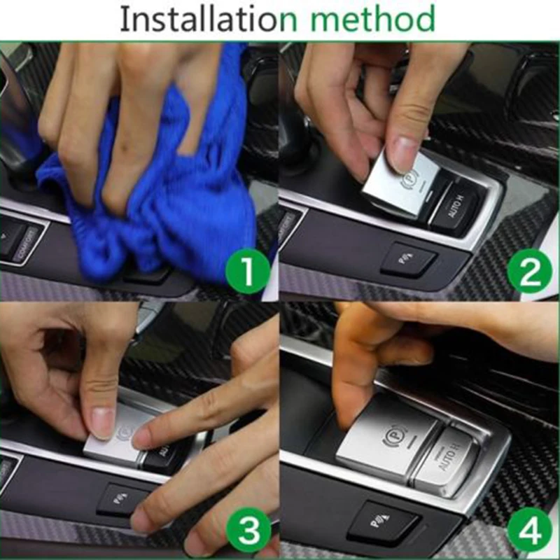 2pcs/Set Silver ABS Chrome Brake Switch Auto Hold Button Cover For BMW F10 F07 F01 X3 F25 X4 +1*Screwdriver | Автомобили и