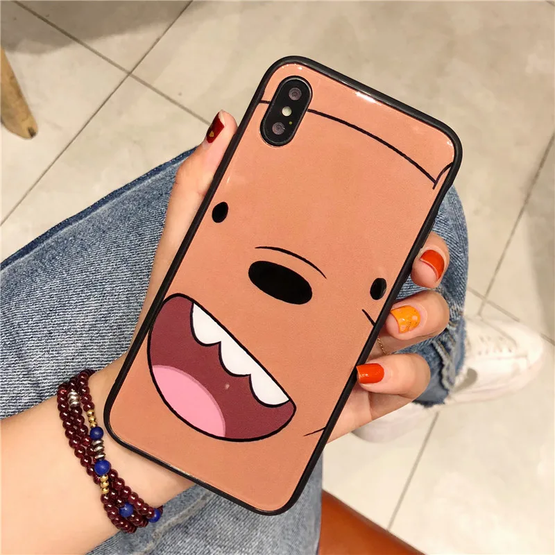 Чехол KISSCASE с милым узором для iPhone X 7 8 Plus чехол из закаленного стекла 6 6S полный |