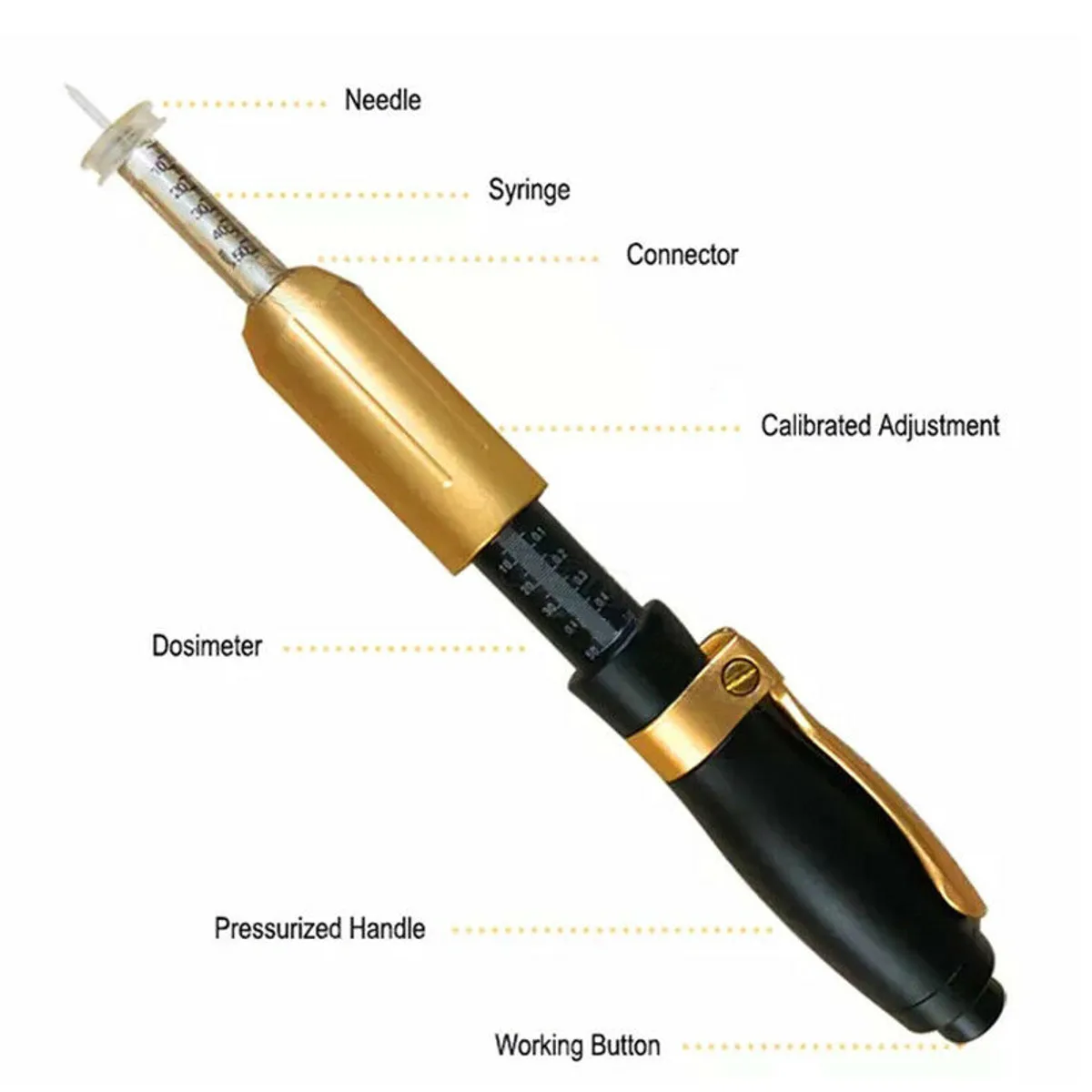 

Hyaluronic Injection Pen Massage Atomizer Pen Kit High Pressure Acid Guns Anti Wrinkle Water Syringe Needle Injection Beauty