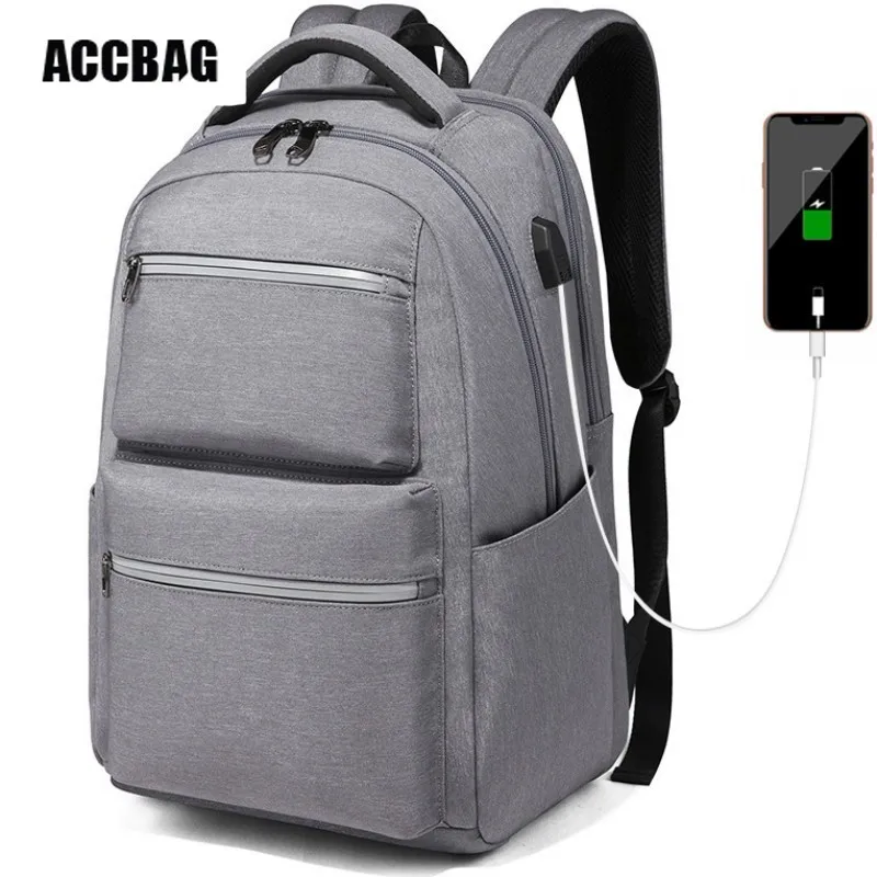 Рюкзак Accbag мужской для ноутбука 15 дюймов 17 многофункциональный с usb зарядкой