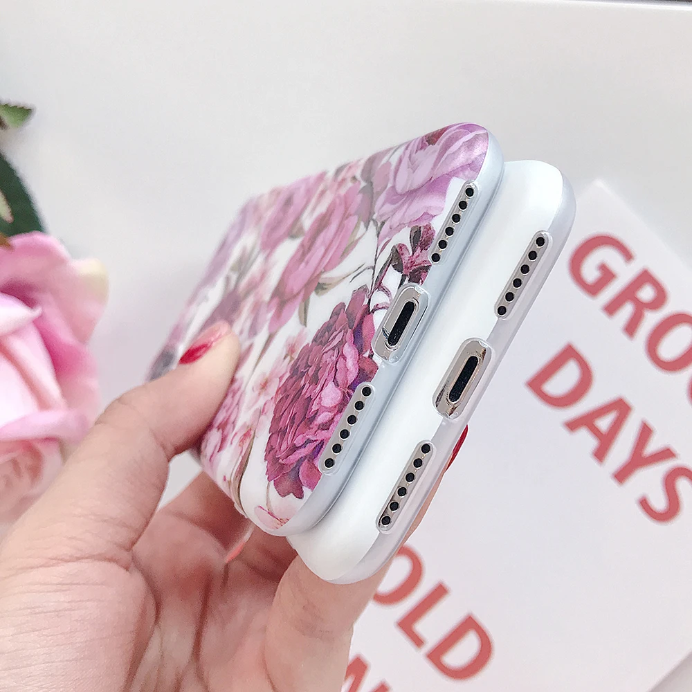 LOVECOM винтажные чехлы с цветками для телефонов iPhone 11 Pro Max XS XR 6 6S 7 8 Plus X мягкий IMD