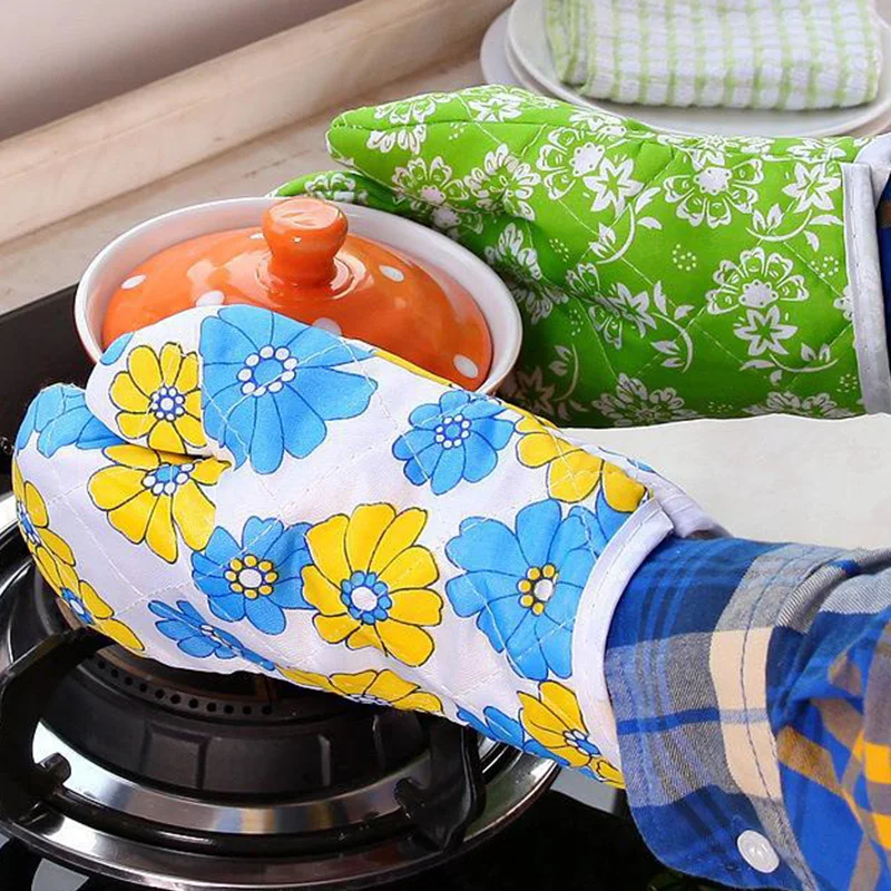 Хлопковые перчатки для духовки Комплект кухонных рукавиц термостойкие