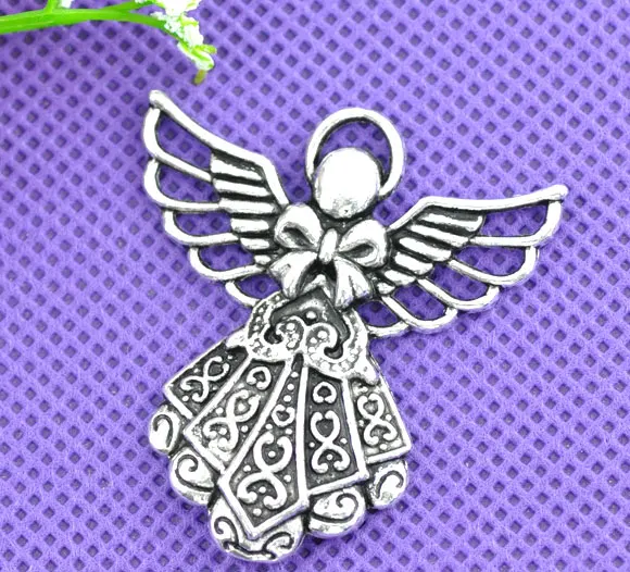 DoreenBeads 10 Серебряный цвет амулеты ангелы Подвески 42x39 мм (B07779) yiwu|jewelry glamour|jewelry
