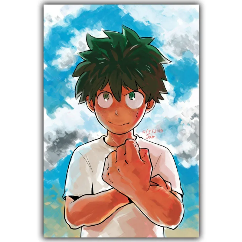 Boku no Hero academic Шелковый плакат с принтом для мальчиков и девочек декорированные