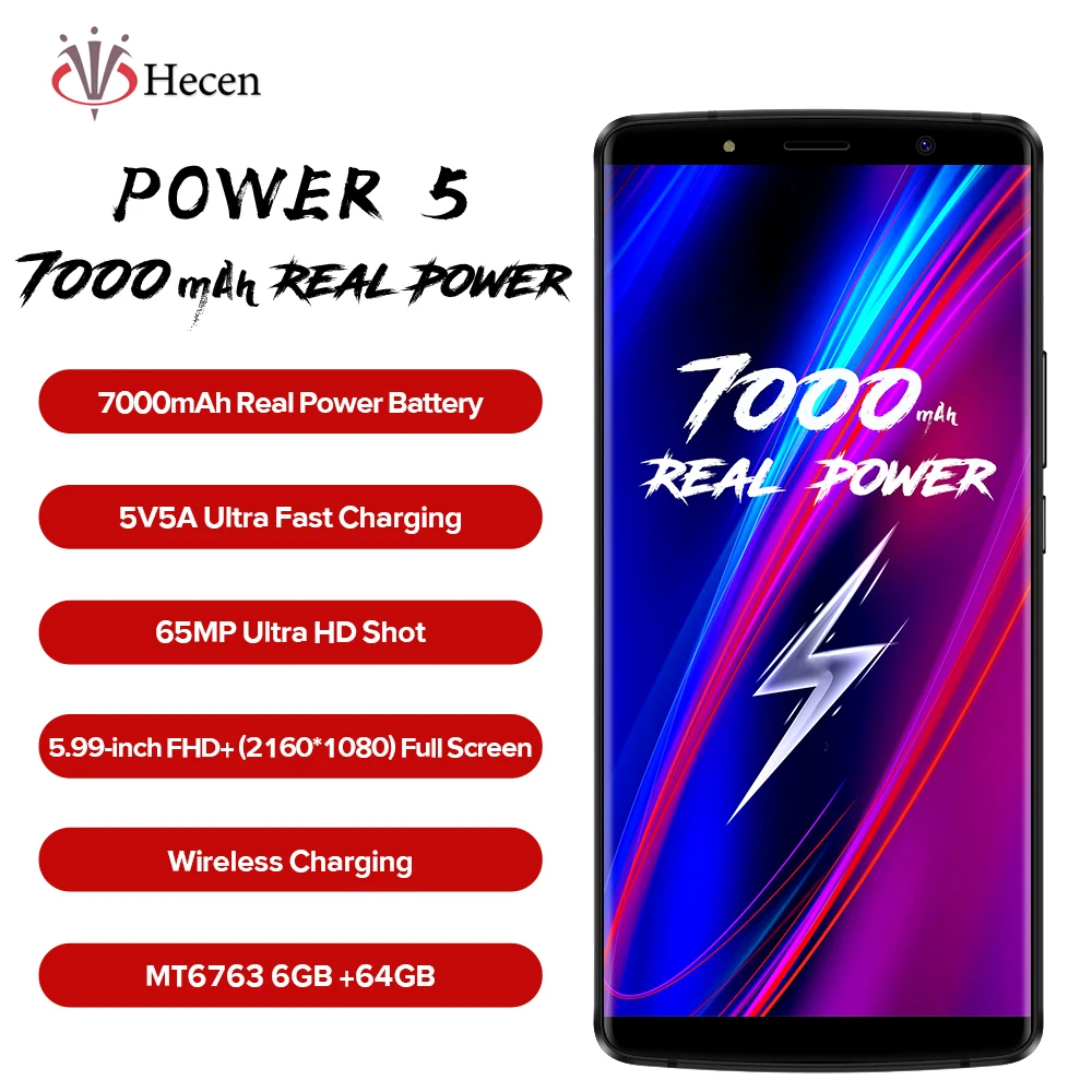 LEAGOO мощность 5 мобильный телефон 99 "FHD + 18:9 7000 мАч Оперативная память 6 ГБ