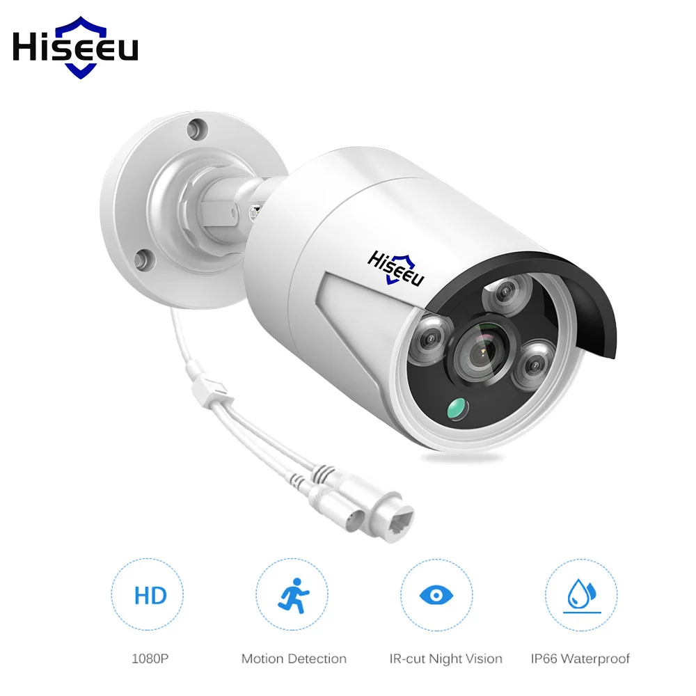 Hiseeu 1080 P ip камера 2.0MP 3 6 мм POE Мини пуля Водонепроницаемая наружная ИК детектор