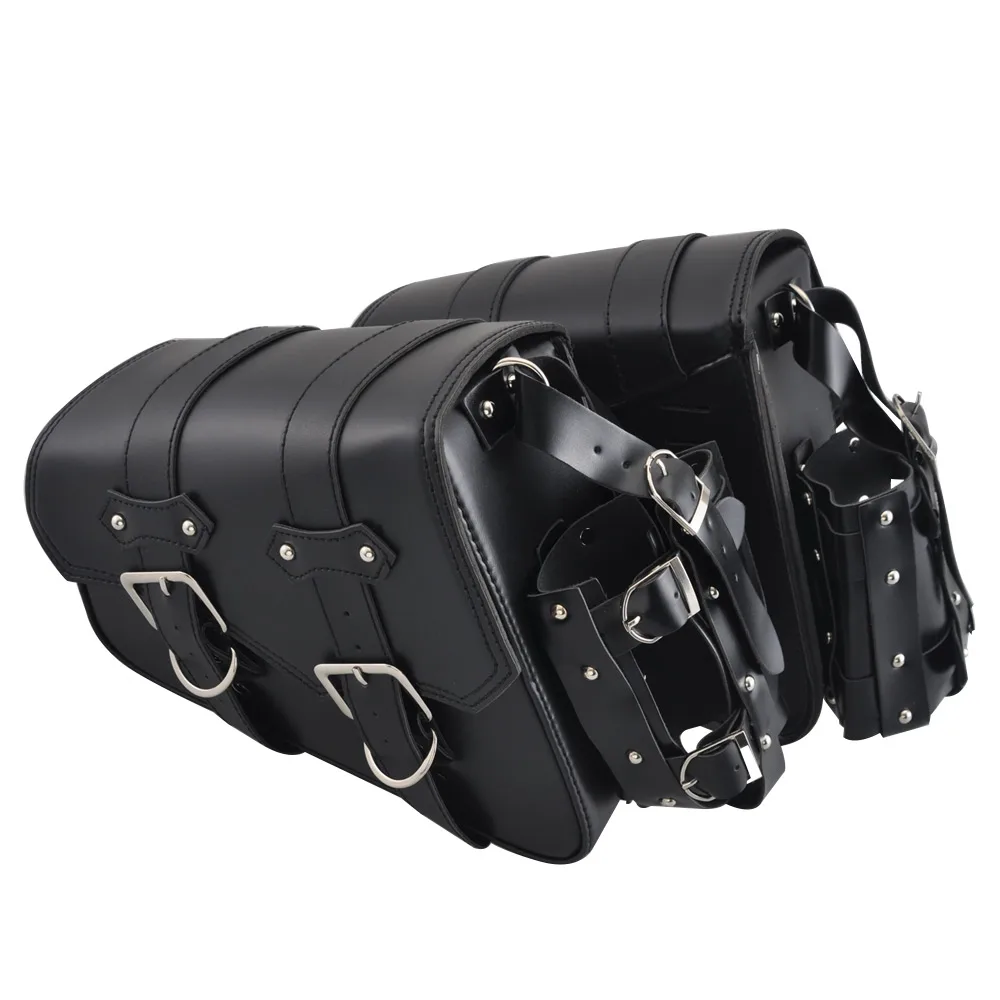 Precio Alforjas De Doble Cara De Cuero Para Motocicleta Harley Sportster, Protector De Calor Universal Con Soporte Para Vasos Y Bebidas, Protección UV