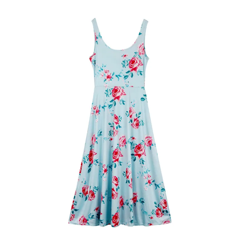 Boho/летнее пляжное платье для мамы и дочки одинаковые Семейные Платья с цветочным
