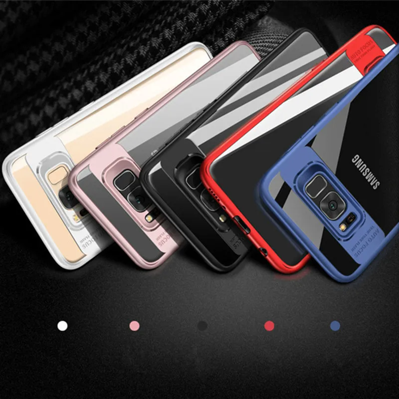 

For Samsung S9 S8 Plus Case Luxury Ultra Thin Transparent PC+TPU Silicone Back Cover Phone Case for Samsung Galaxy S8Plus S9Plus