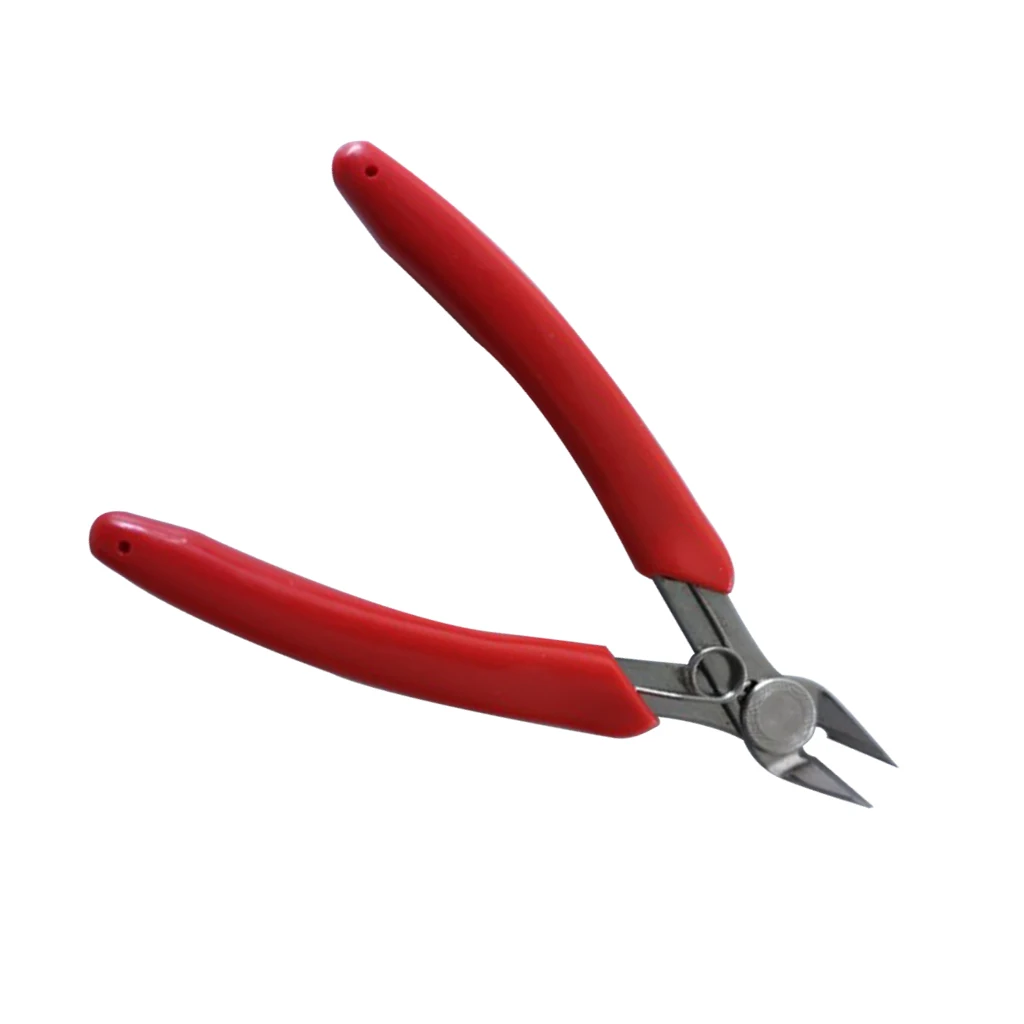 Stainless Steel 20 Degrees Metal Models Building Hand Tool Electrical Wire Cable Cutter Side Plier DIY Red |