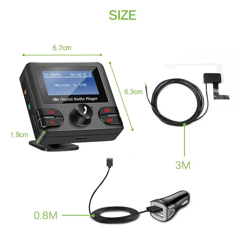 Приемник Onever DAB с Bluetooth 4 2 FM-трансмиттером и антенной | Автомобили мотоциклы