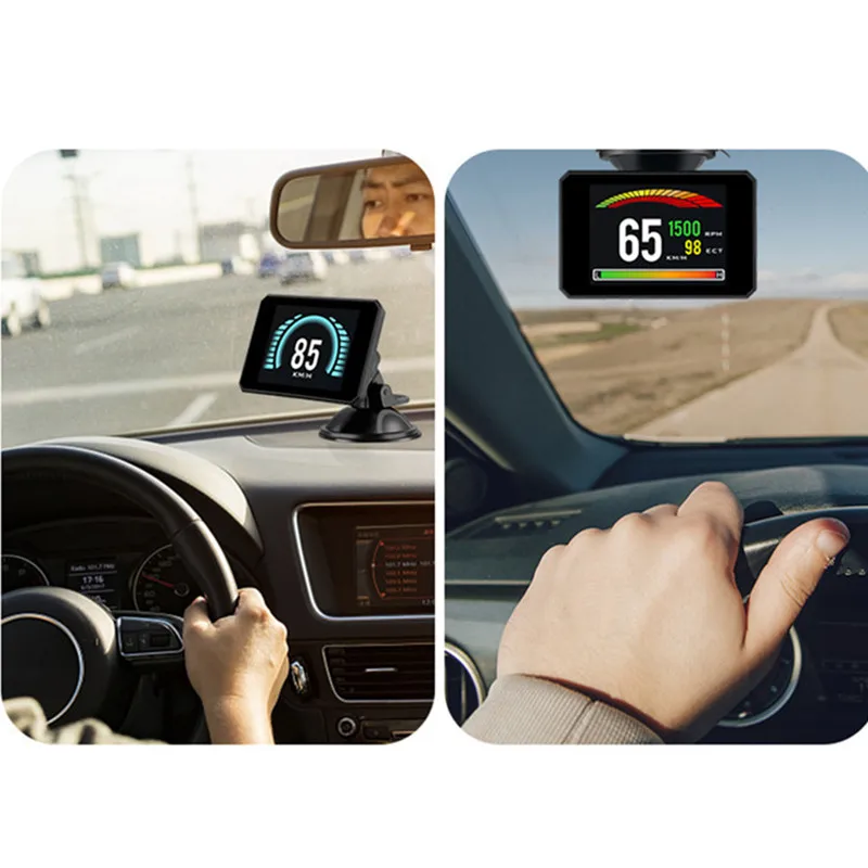 OBD2 Hud вверх дном HD TFT Автомобильная скорость лобовое стекло проектор на лобовом стекле дисплей скорость метр Автоматическая сигнализация OBD OBDii датчик температуры воды масла