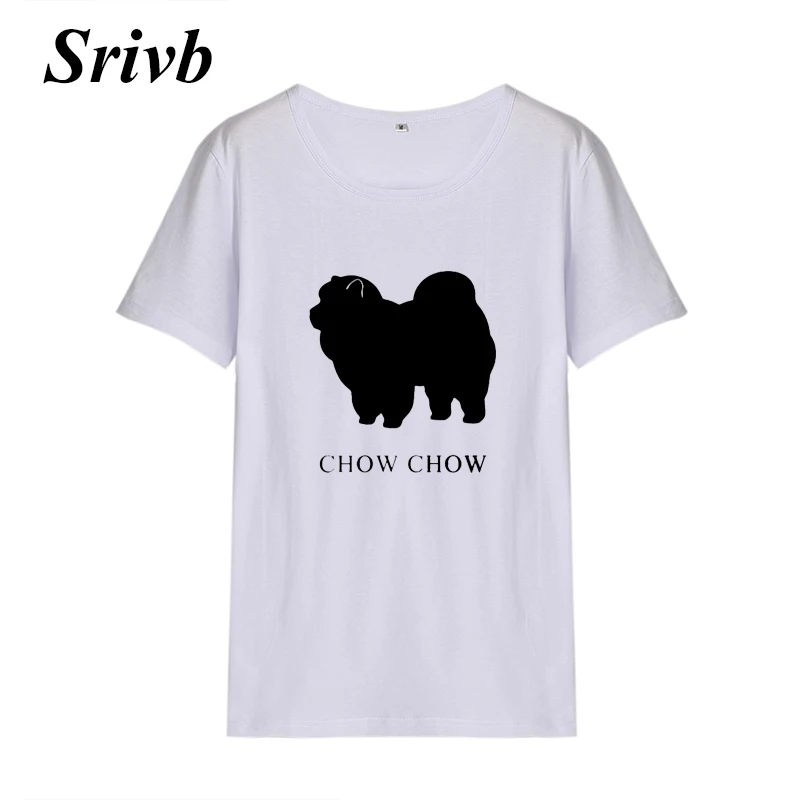 Женская футболка с рисунком Srivb Chow Kawaii хлопковая в стиле хип хоп коротким рукавом