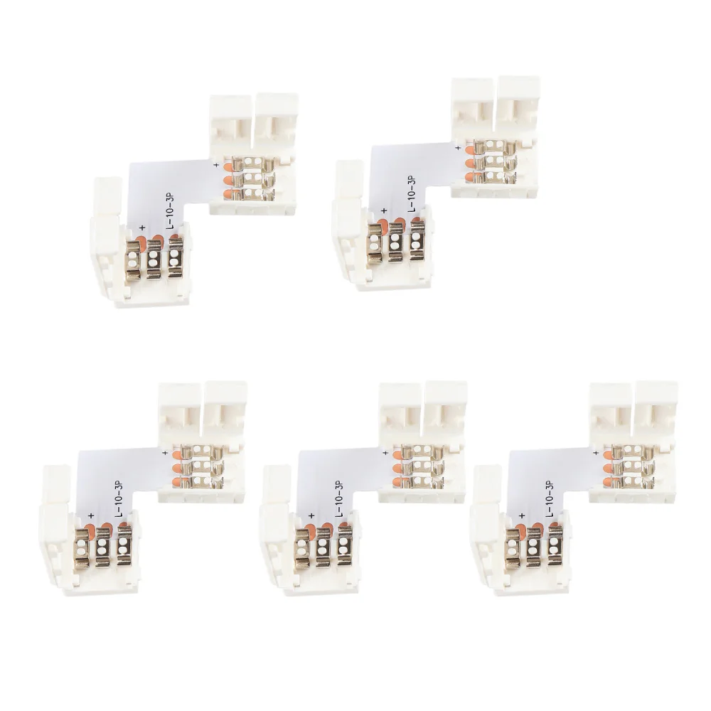 WS2812 3pin 10 мм ширина Угловой соединитель форма безsolderless для ws2811 ws2812b Светодиодная