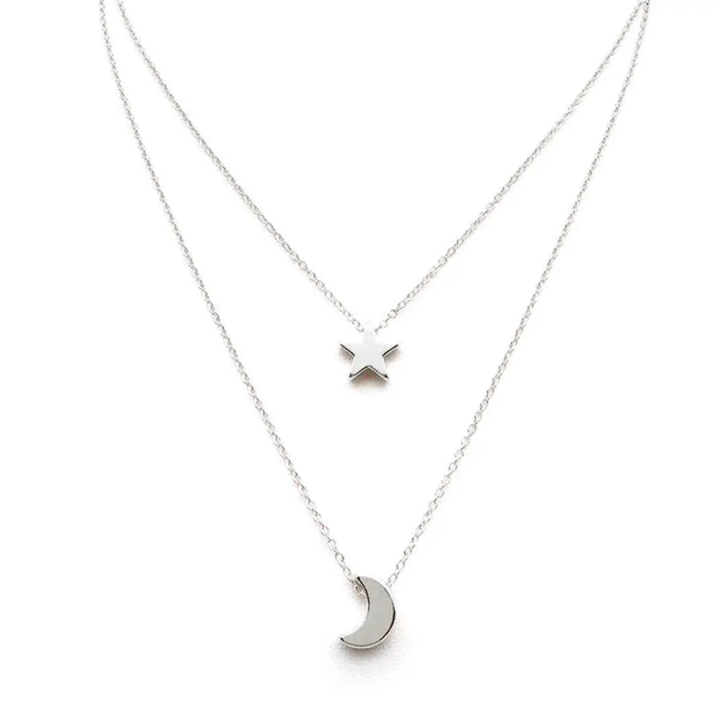 Новые модные женские туфли двухслойные Шарм цепи Подвеска со слоями Jewelry цепочки