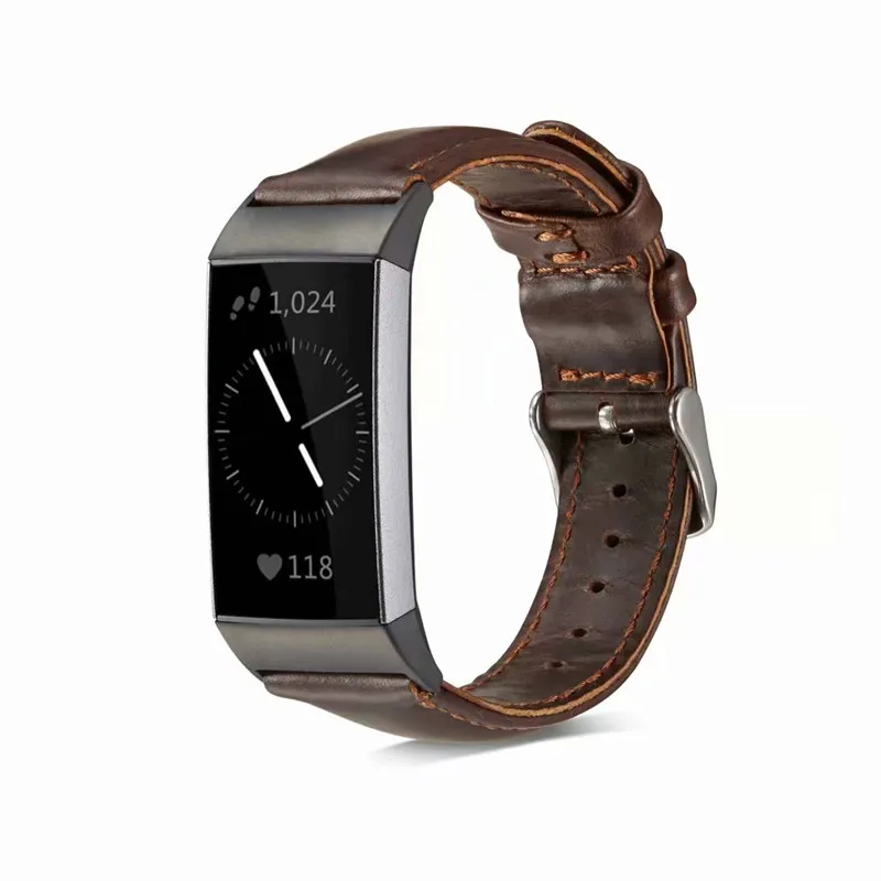 For Fitbit Charge 3 Genuine Leather Band Vintage Strap Men Wonwen Wristband 2 /Charge SE Smart Bracelet | Наручные часы