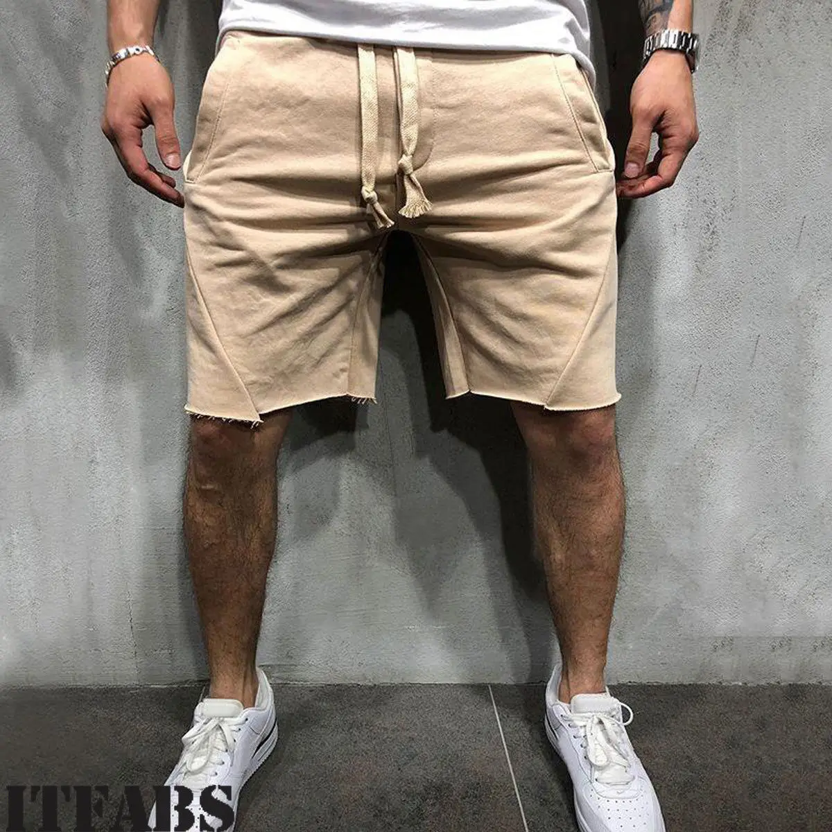 Summer Sports Style Men Short Pants Pocket Casual Jogging Trousers Shorts Jogger Plain Color Drawstring Gym Streetwear | Мужская одежда