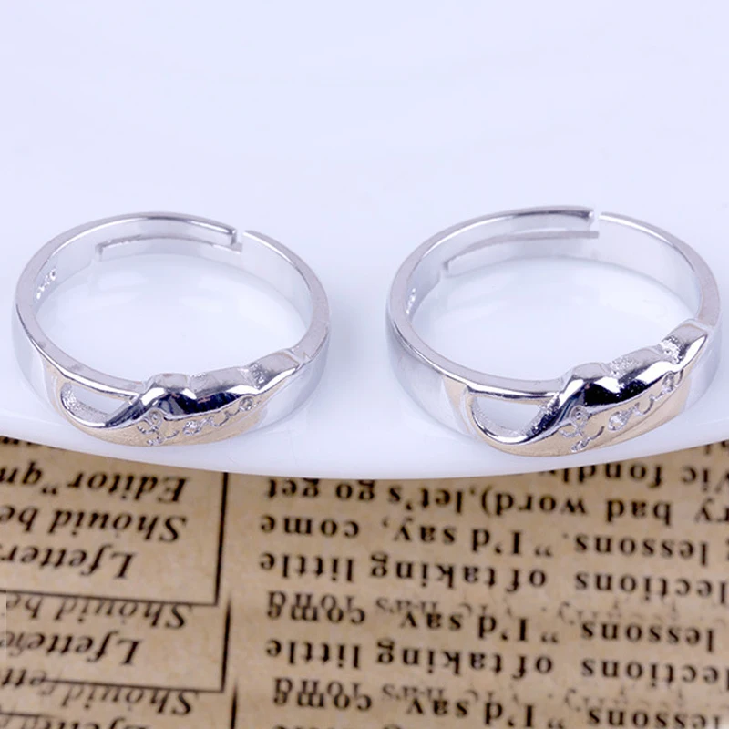 Hot Sale Bride Wedding Engagement Rings Bijoux Fashion 925 Sterling Silver For Women Couple Adjustable JN0351 | Украшения и