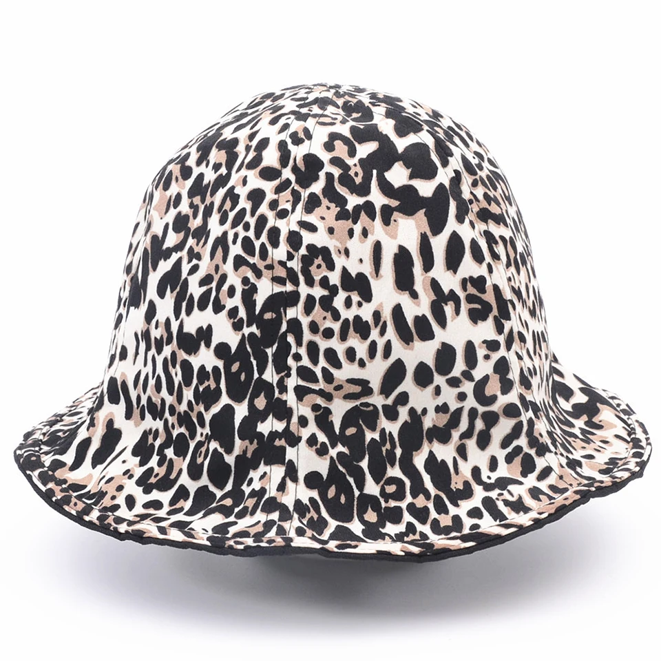 Женская хлопковая шляпа с леопардовым принтом змеиной кожи обеих сторон оптовая