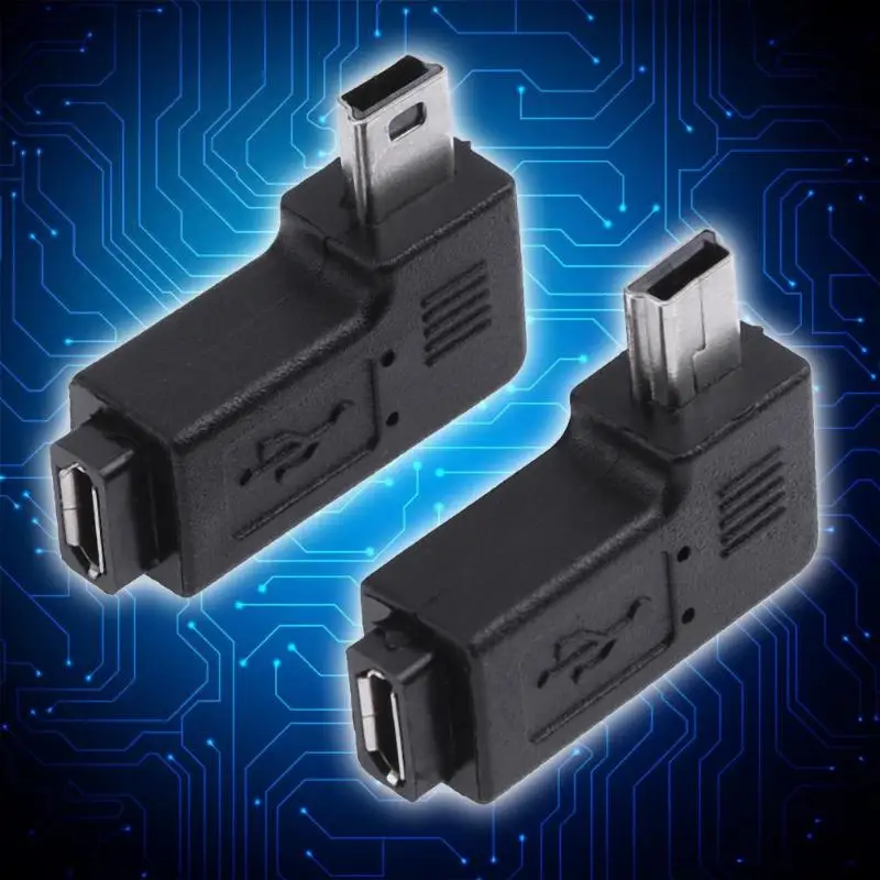 2 шт 90 градусов Micro USB Женский к Mini Мужской адаптер разъем| |