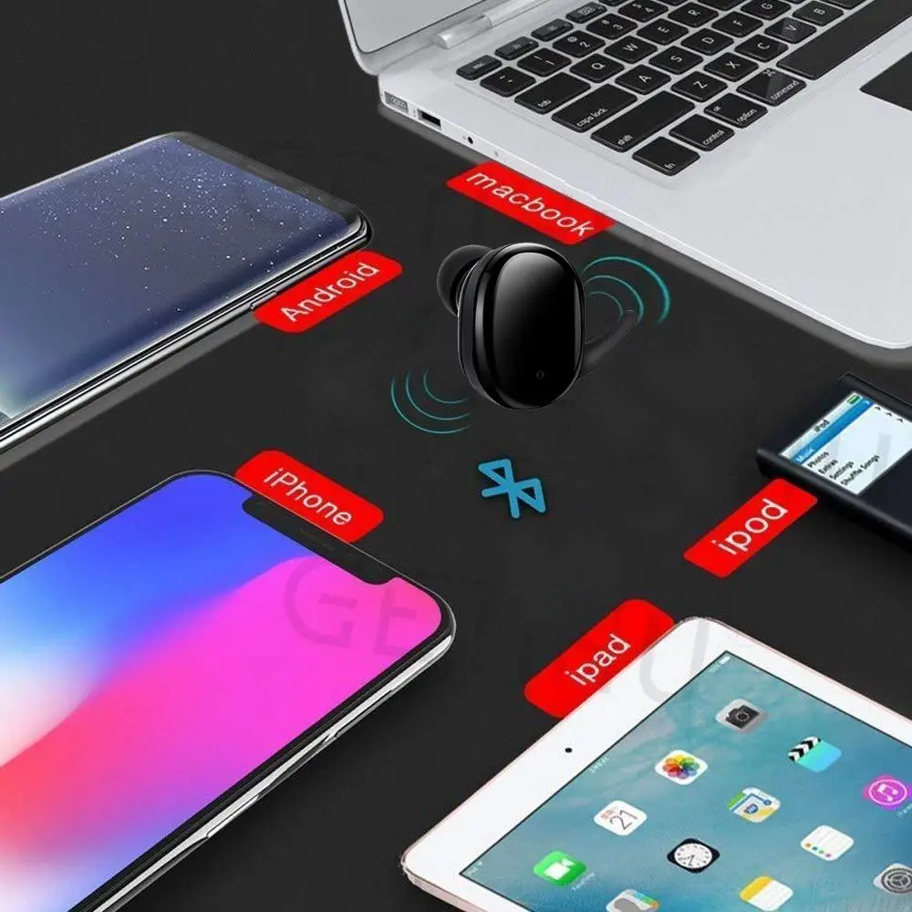 Беспроводные наушники Bluetooth TWS Touch Водонепроницаемые Мини стелс-наушники