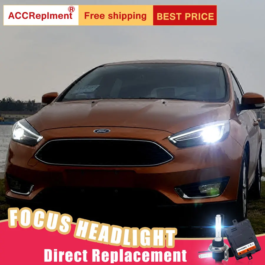 2 шт. светодиодный фары для Ford focus 2015-2018 Автомобильные ангельские глазки комплект
