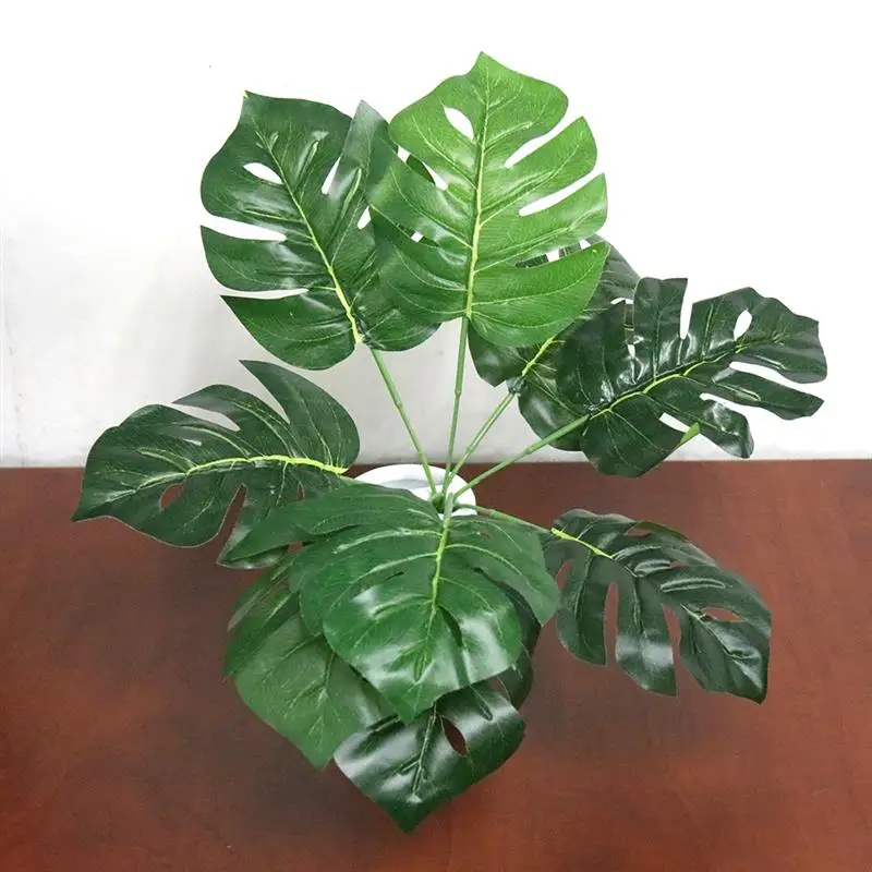 Искусственное растение Monstera с 9 листьями в горшке украшение для дома кухни