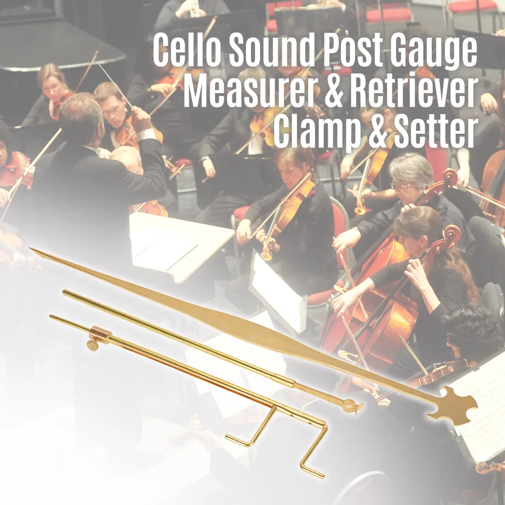 

Universal Cello Luthier Tools Kit Set Sound Post Gauge Measurer & Retriever Clamp & Setter Brass Cello Repair Tools