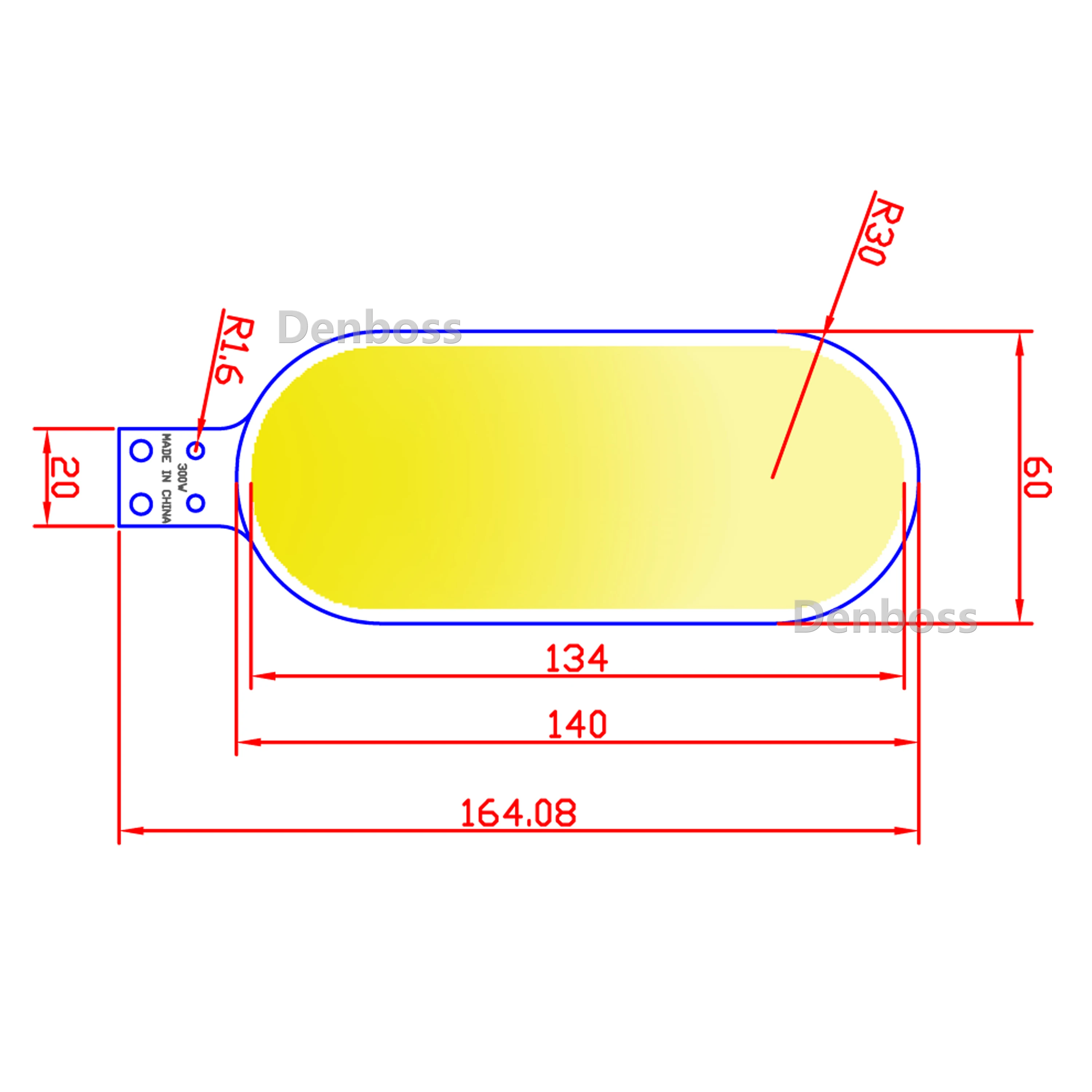 2019 Новая фабрика DC 12V 50W Высокая мощность COB LED панель легкая ракетка Размер 20w