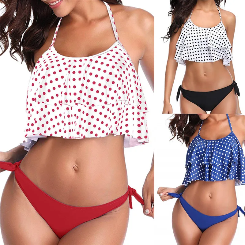 Swimwear Women Bikini 2019 Mujer Low Waist Swimsuits Ruffles Bikinis Swimming Suit For Womens Push Up Bathing Suits Biquini |