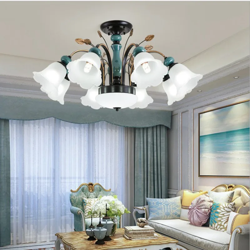 LANGYUE Art Spider Ceiling Lamp Retro Bulb ceiling lights Modern LED Living Room | Лампы и освещение
