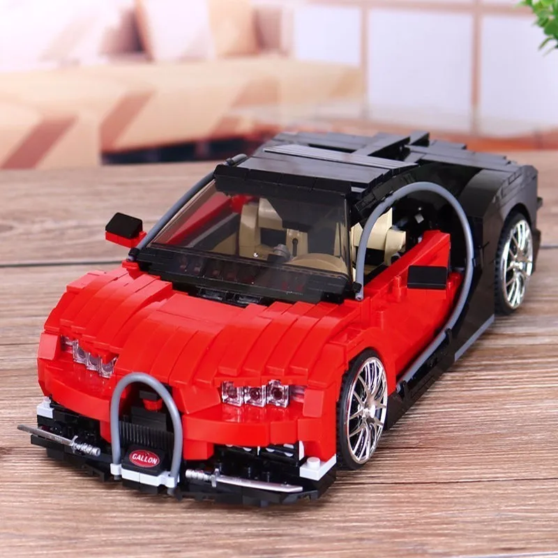New 859pcs 03009 Red Gallon Racing XB03009 Sports Car Spelling Insert Plastic Building Blocks Alpinia Oxyphylla Small Grain Toys | Игрушки и