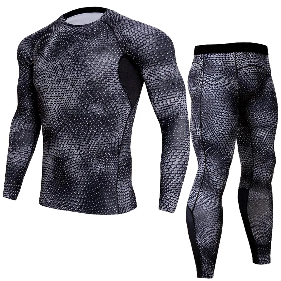 

Мужской компрессионный костюм rashguard для ММА, футболка и леггинсы с базовым слоем, футболка для бодибилдинга и кроссфита, Размер 4XL, 2019