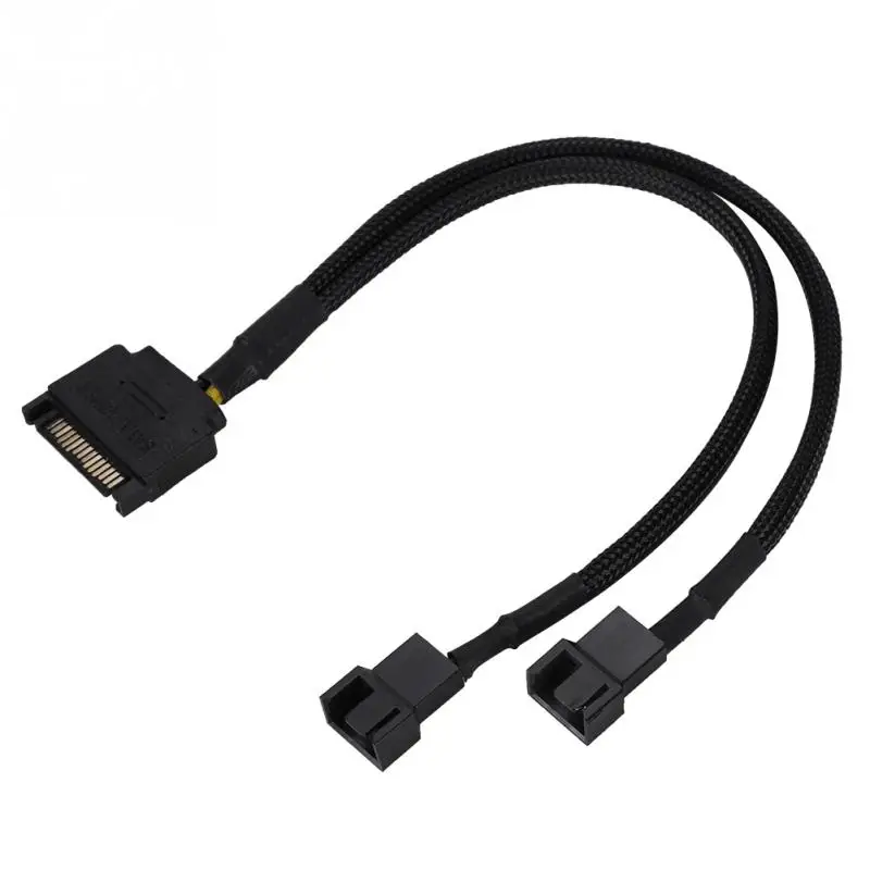 Высокое Качество SATA 15Pin к 2 * 4Pin охлаждающий вентилятор кабель адаптера питания