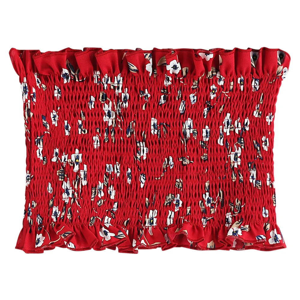 Женский топ без бретелек ZAFUL эластичный укороченный с цветочным принтом косточек