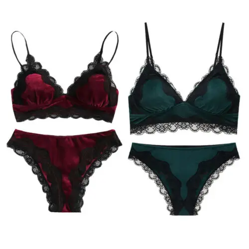Комплект из 2 предметов кружевное нижнее белье с вырезами бюстгальтер эффектом