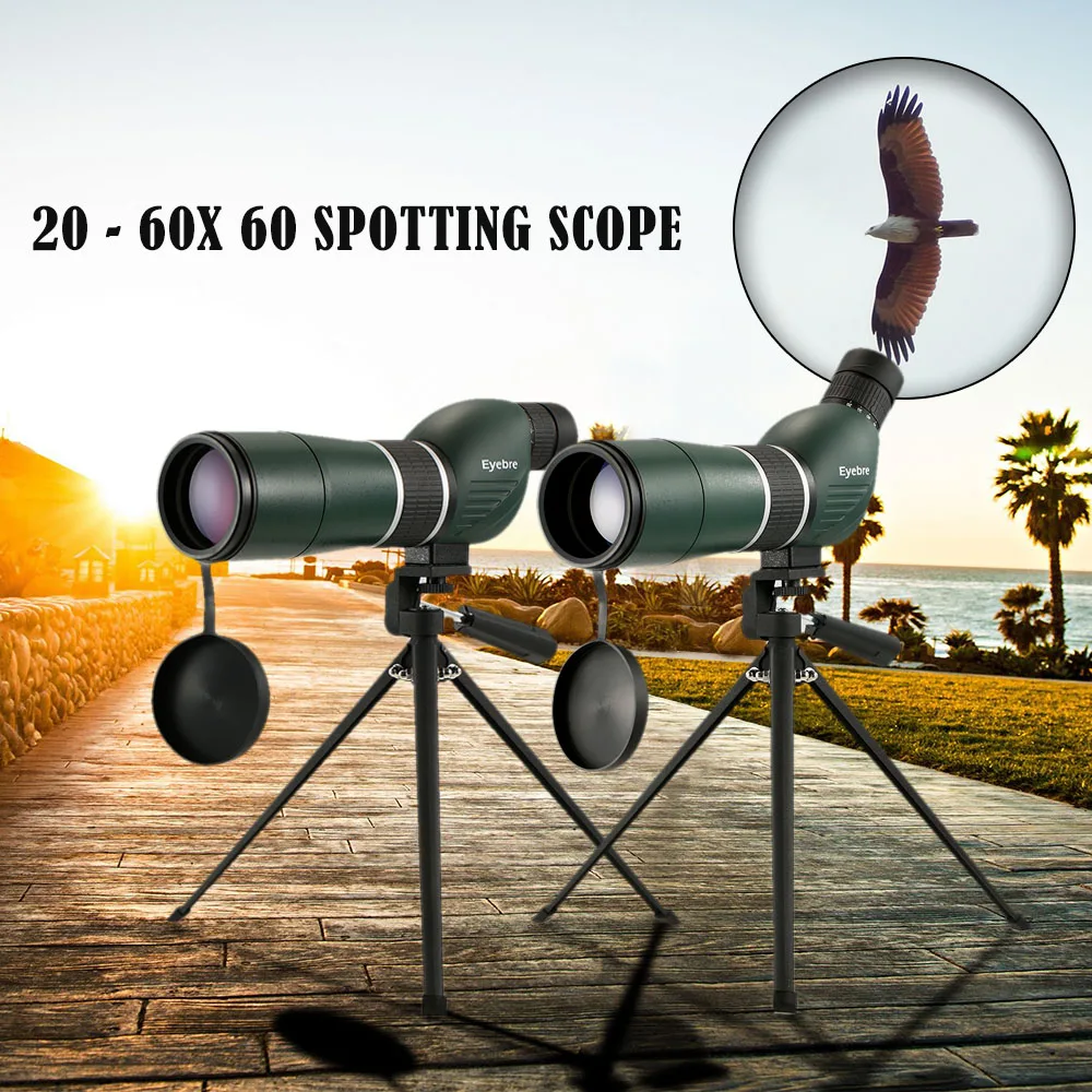 

20-60x60 Hunting Monocular Spotting Scope Telescope Portable Travel Scope Monocular Telescope Birdwatch with Tripod Carry Case