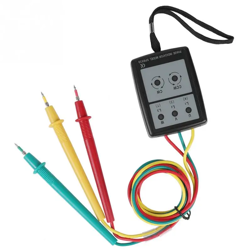 SP8030 цифровой индикатор вращения фазы LED Buzzer измеритель последовательности фаз 200