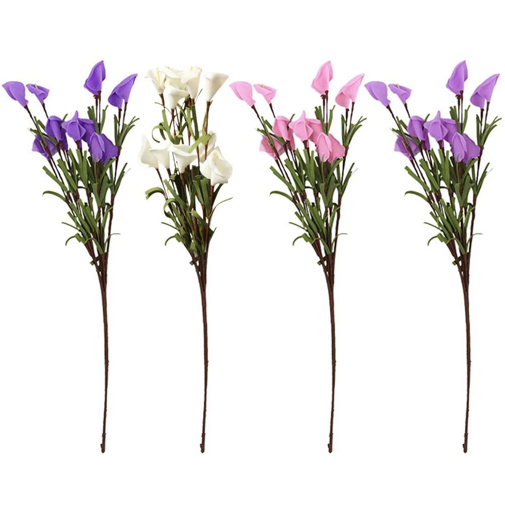 Calla Lily Свадебный букет из латекса настоящая касания белый PE искусственные цветы