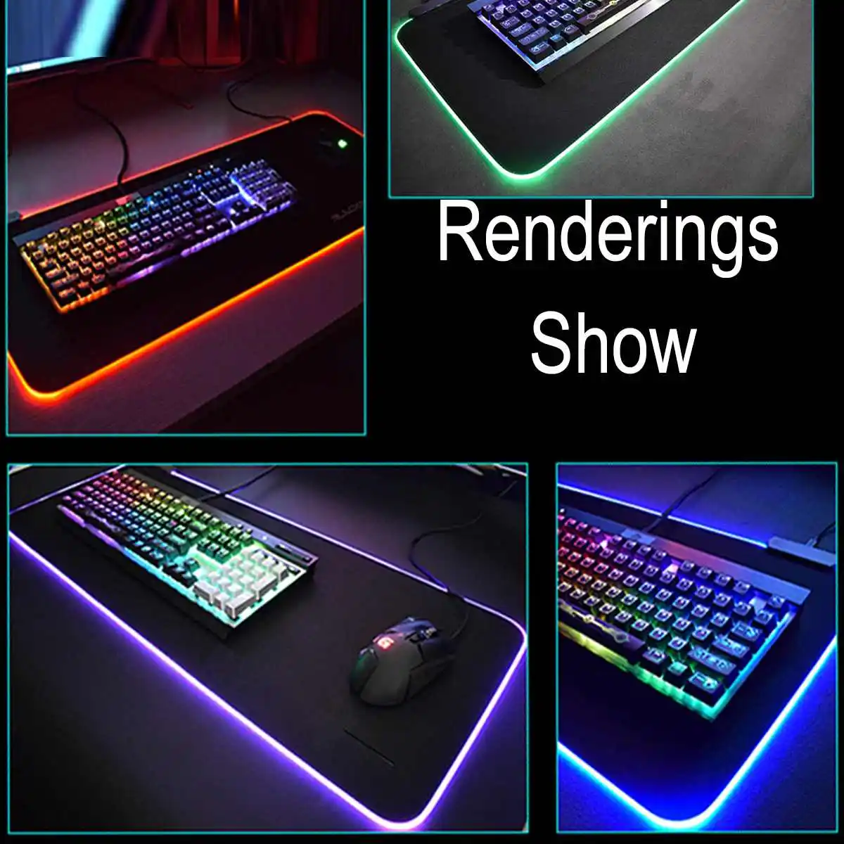 Большой светодиодный RGB игровой коврик для мыши расширенная подсветка геймер