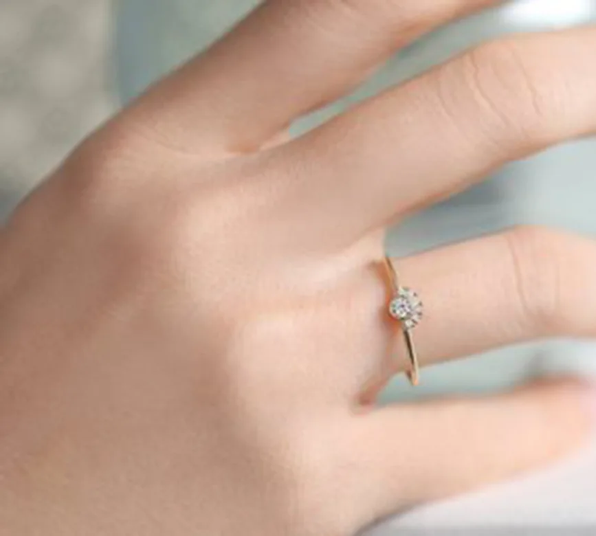 Женское золотое кольцо Crown Group имитация алмазного хвоста 14 k|Кольца| |