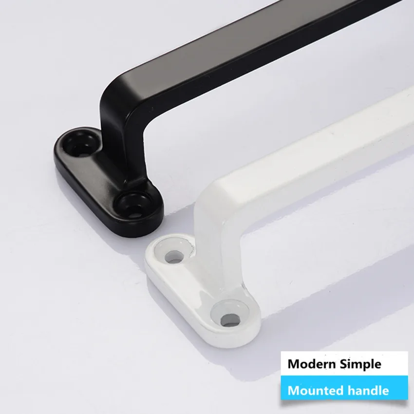 130mm 106mm Modern Simple Surface Mounted Wooden Sliding Door Handle White Black Silver Kitchen Cabinet Wardrobe Cupboard Pull |