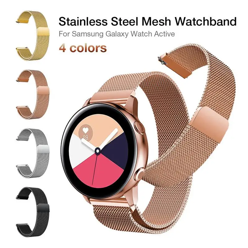 Для Samsung Galaxy Watch Active 20 мм Milanis Магнитный притяжение из нержавеющей стали сетчатый