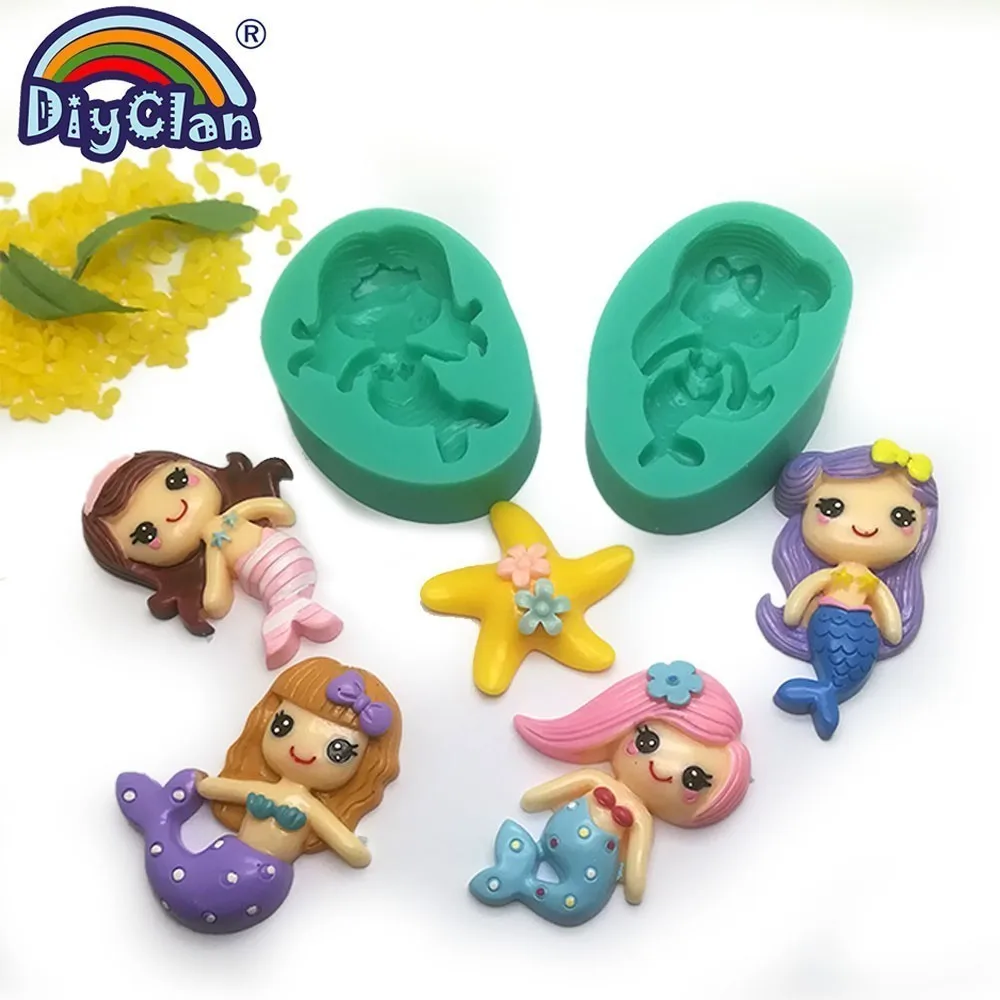 Силиконовая Русалка Форма для помадки украшения торта мультфильм девочки