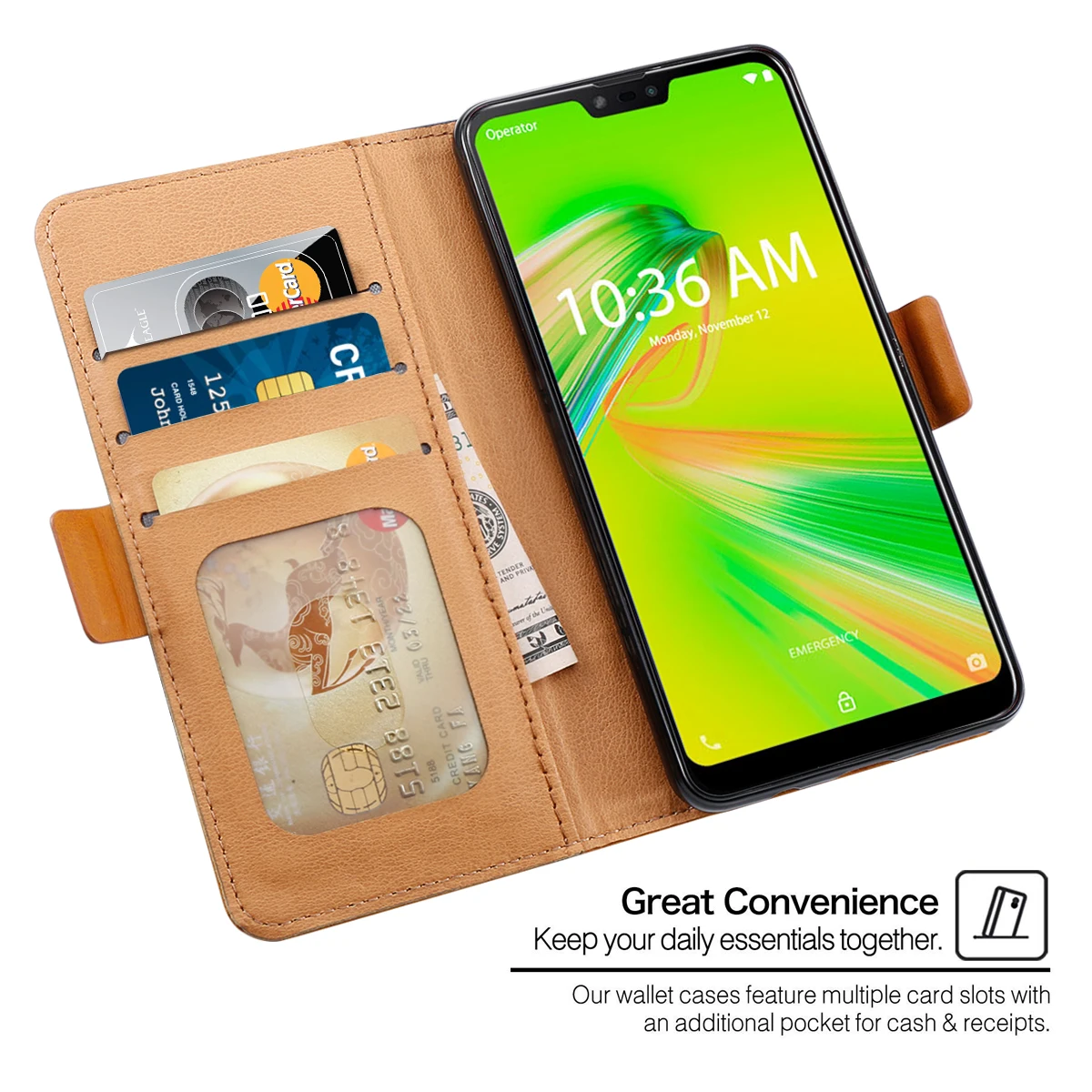 Для Asus Zenfone Max Plus M2 ZB634KL чехол с откидной подставкой из искусственной кожи кошелек