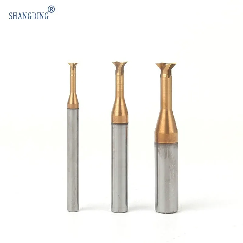

HRC 55 Cutter Bit Straight Shank 3-16mm Solid Tungsten Carbide Dovetail 45 60 Dgree Angle Coating End Mill