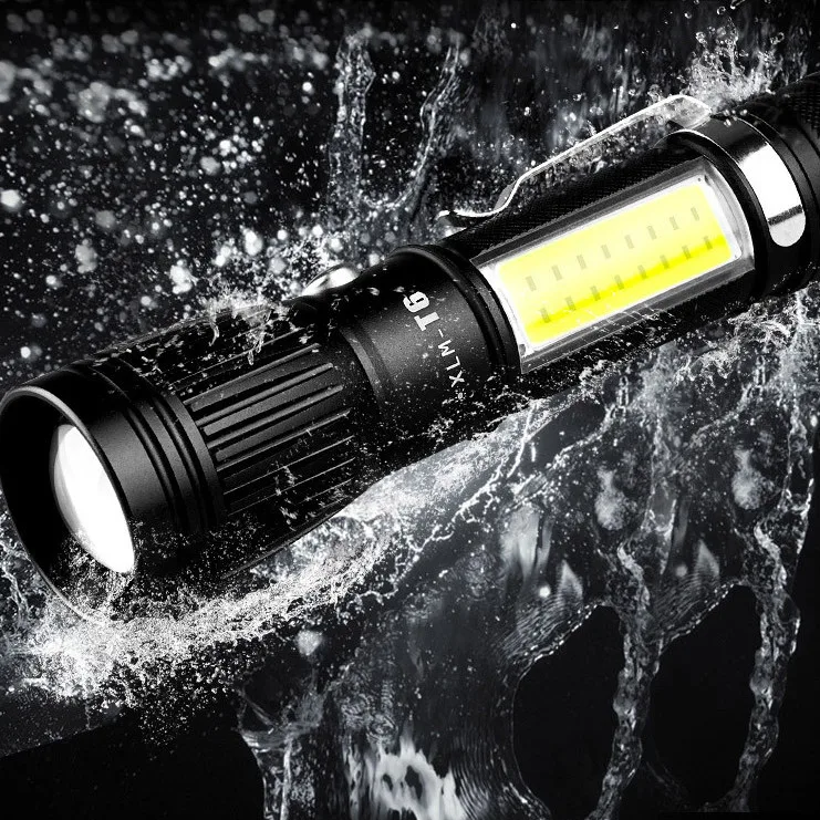 CLAITE A GT01 COB светодиодный фонарик T6/L8 LED двойной свет USB перезаряжаемые